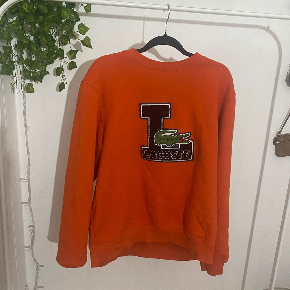Lacoste Orange Crewneck Sweater Classic Style